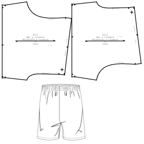 Patron ropa, Fashion sewing pattern, molde confeccion, patronesymoldes.com Basketball Bermuda 9012 BOYS Shorts